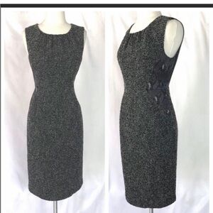 Elie Tahari Black and Gray Midi Dress